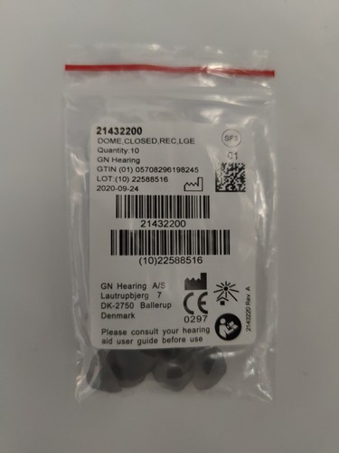 2 Pack Large Closed Domes For Resound SureFit3 Receivers. 20 Domes