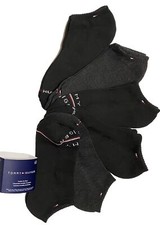 Tommy Hilfiger Men's 6-Pair Cushion No Show Socks Black/Charcoal Gray