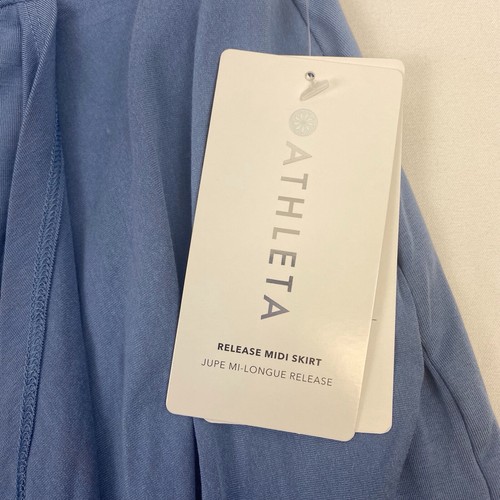 NWT Athleta Release High Rise Twist Side Accent Midi Skirt Blue Size XXS - Picture 4 of 7
