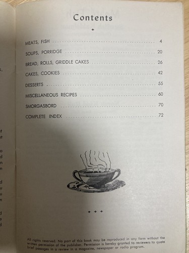 Vintage 1951 Scandinavian Recipes Book - Picture 3 of 3