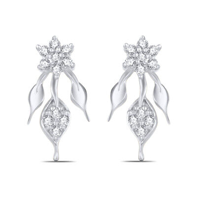 FLOWER SHAPE 14K WHITE GOLD FINISH 925 STERLING SILVER CLUSTER BEAUTY TOE RING FLOWER SHAPE 14K WHITE GOLD FINISH 925 STERLING SILVER CLUSTER BEAUTY TOE RING