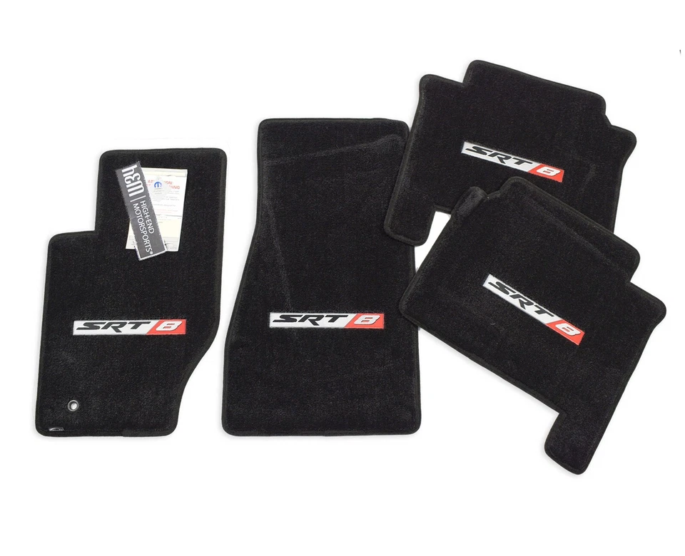 Напольные коврики 2006-2010 Jeep Grand Cherokee SRT8 черные 4 логотипа обновление качество 32 унц - Изображение 3 из 4