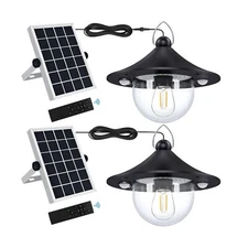 Solar Barn Lights Indoor Outdoor Shed Light Solar Powered with Remo... Fast Ship