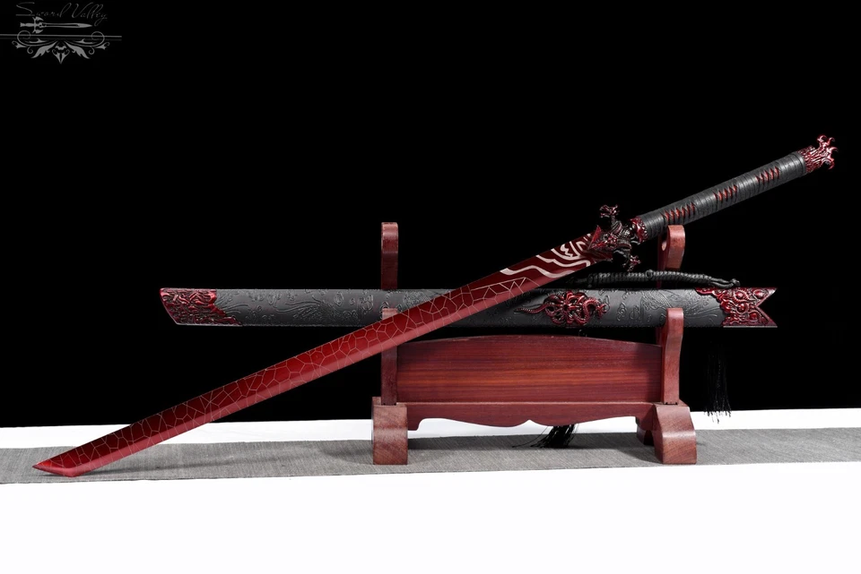 Espada Hecha a Mano/Katana Real/Hoja Full Tang/Acero Alto Manganeso/Arma de Anime Foto 3 de 4