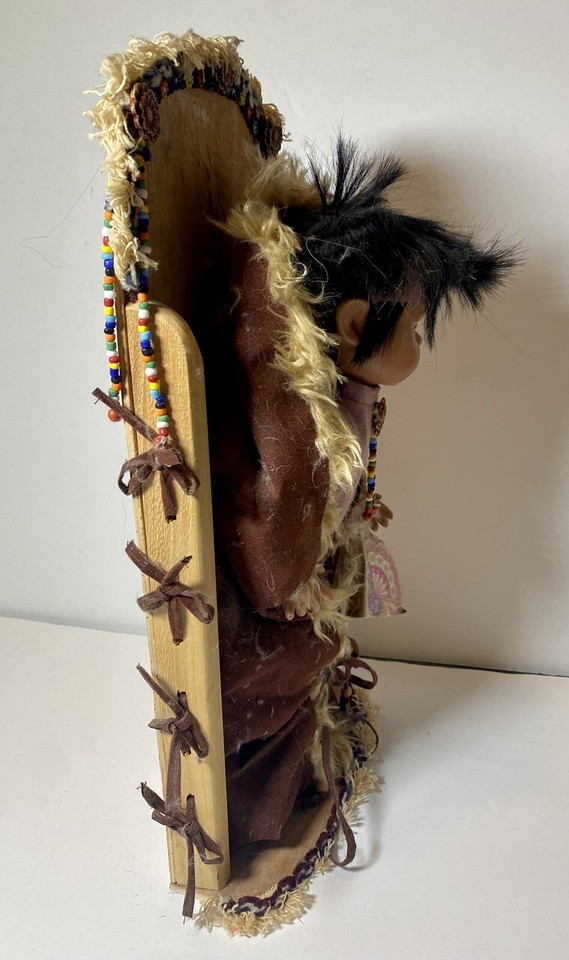 Vintage Porcelain Doll Native American Baby 12” Cradleboard eBay