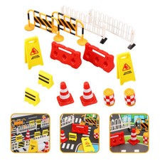 14 Pcs Traffic Cones Road Street Signs Toy Plastic for Kids Boys Girls
