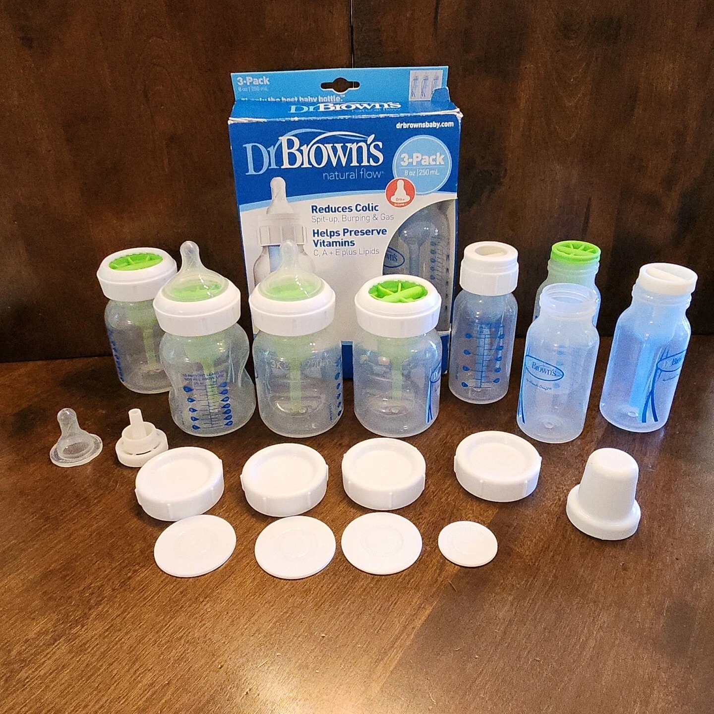 Lot Dr. Brown Baby Bottles 4oz & 8oz extra pieces and accessories rings nipples