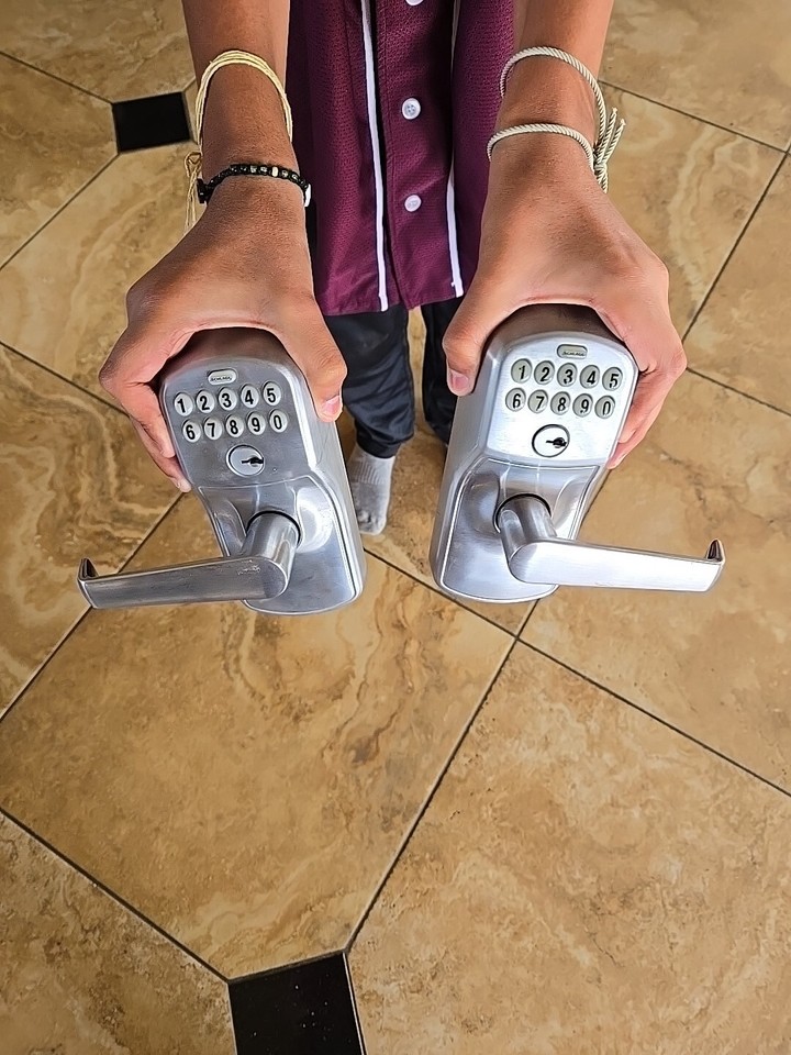 Schlage Plymouth Satin Chrome Electronic Keypad Door Lock with Elan