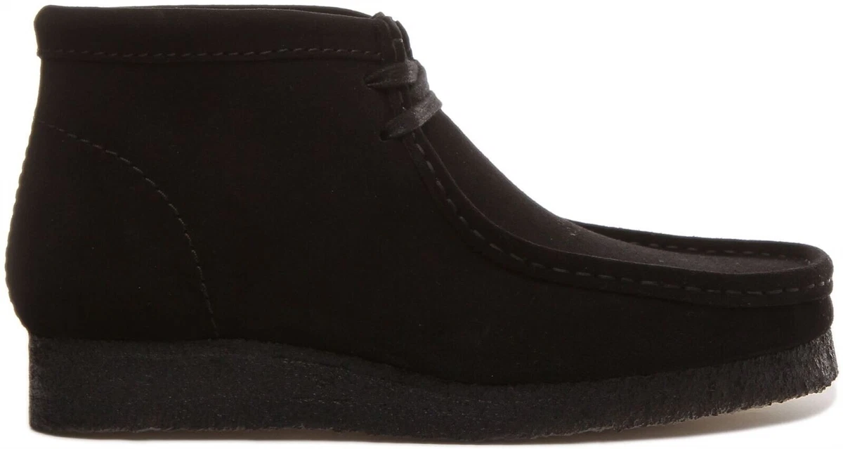 CLARKS ORIGINALS Hombre Wallabee Botines En ante Negro Cordones Talla UK 7-12