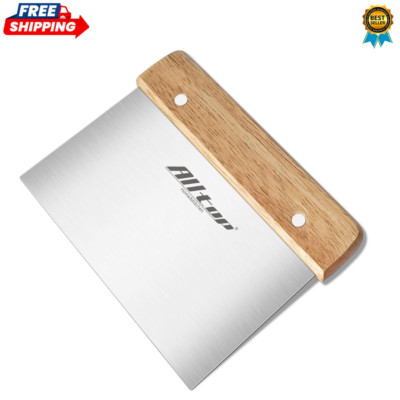 Premium Stainless Steel Food Scraper for Bread and Pastry   Bench Scraper with E