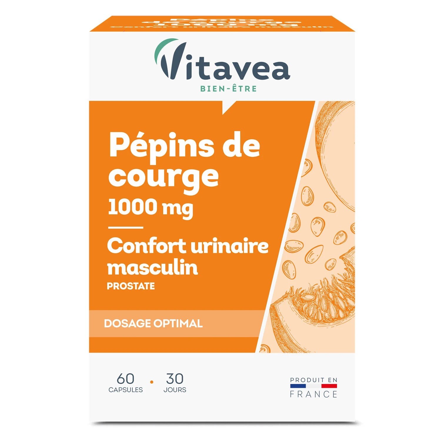 Huile de pépins de courge Vitavea Vitarmonyl stop fuites et inconfort urinaire homme