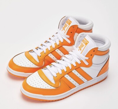 Adidas Original Top 10 HI Orange White NBA Basketball Shoes GX0758 Mens 11  NEW