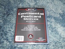 100 Postcard Sleeves Continentals 6 1/4" x 4 3/8" Plastic Protectors Holder