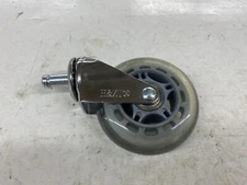 Qty 1 H&ZT 3” x 1” Clear Office Chair Wheel, 7/8" Stem
