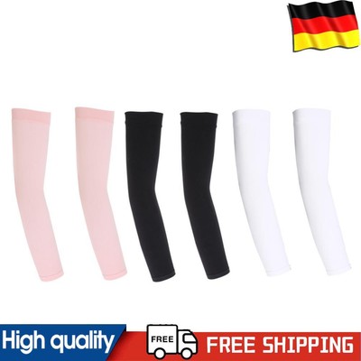 2pcs Sunscreen Volleyball Outdoor Sports Arm Sleeves Solid Color Elastic Pads