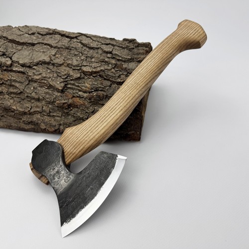 Carving Axe – Hand-Forged 52100 Steel, Ash Handle, Sheath, Ready to Use - Picture 7 of 14