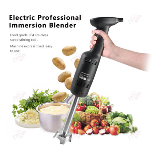 Commercial Immersion Hand Blender Mixer Kitchen Food Processor Stainless Steel - Foto 1 di 10