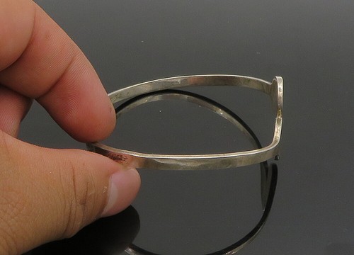 M.J. SAVITT 925 Silver Vintage Tennis Rackets Bypass Cuff Bracelet BT9100 - Picture 5 of 8