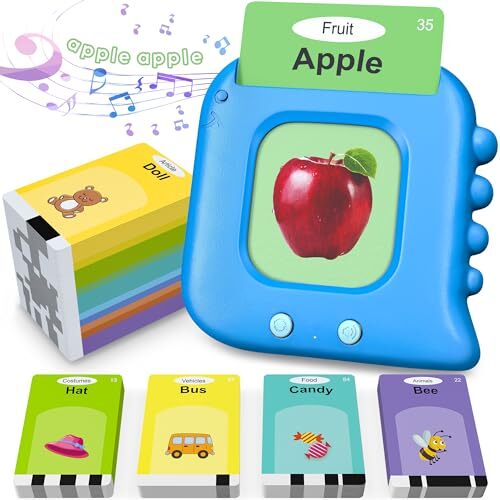 Talking Flash Cards,Kids Toddler Flash Cards with 240 Sight Dinosaur Blue - Picture 2 of 8