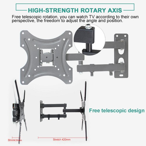 TV Wall Bracket Mount 32-55" Full Motion Swivel & Tilt for LED Plasma Television - Picture 8 of 10