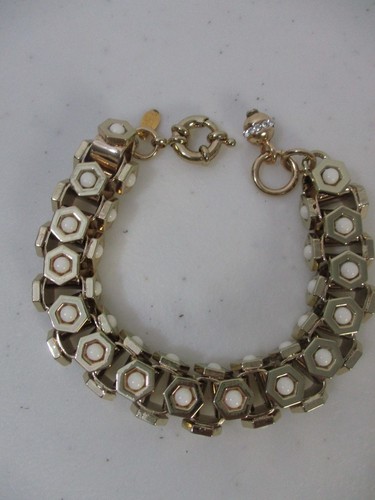 Neiman Marcus Lee Angel Women's Howlite Brass Box-Station Bracelet 8 L NWT 135 - Picture 8 of 10