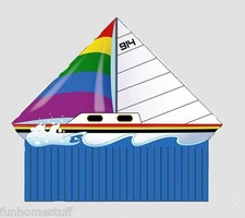 54" Delta XT SAILBOAT Nylon Wind Flying KITE + LINE, WINDER / HANDLE, & SKYTAILS