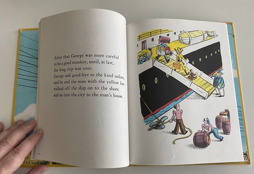 Vintage Curious George H.A Rey Yellow Cloth Hardcover Book 1969 w/ Dust Jacket - Picture 7 of 8