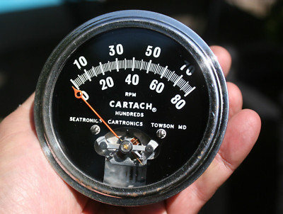 Seatronics Cartronics Towson MD CARTACH 8000 8K RPM Vintage Tachometer