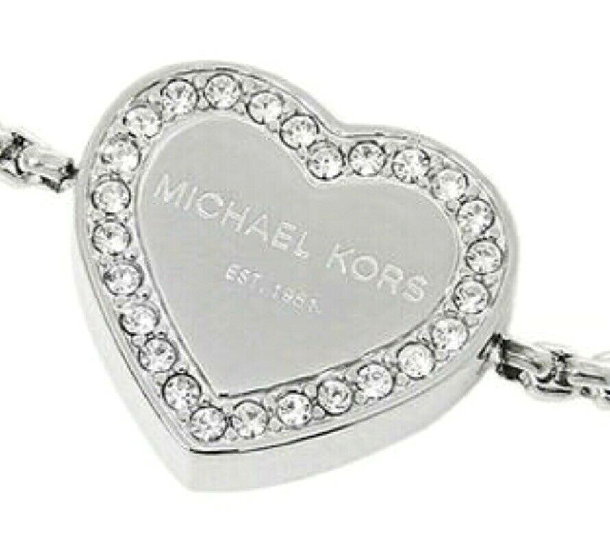 NWT MICHAEL KORS MKJX5390040 HERITAGE SILVER CRYSTAL HEART NWT MICHAEL KORS MKJX5390040 HERITAGE SILVER CRYSTAL HEART