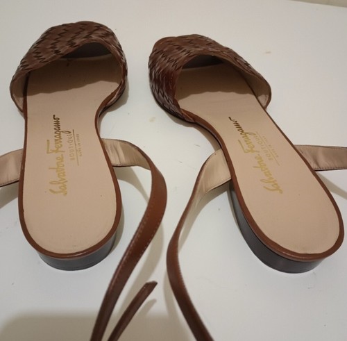 Salvatore Ferragamo Women's Black Patent Leather Sandals. Size 7 3A. - Picture 7 of 12