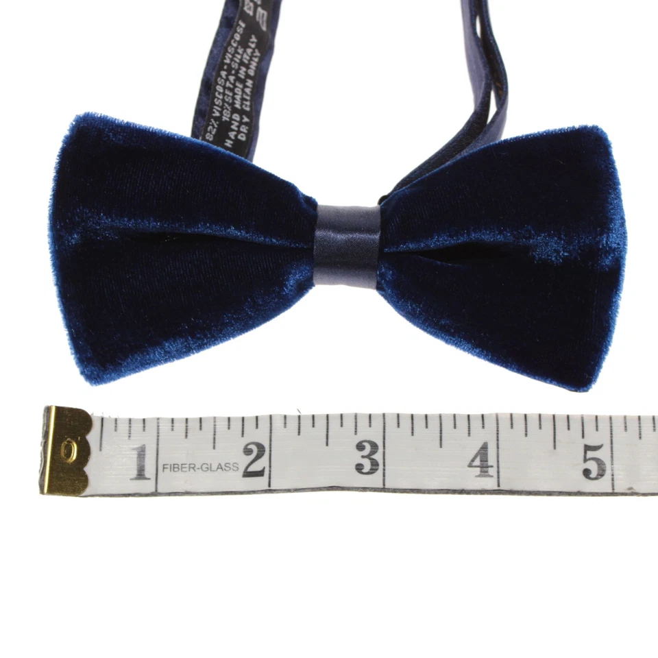 Conjunto de faja y pajarita de terciopelo plisado Italo Ferretti nuevo con etiquetas talla ajustable azul Foto 3 de 4