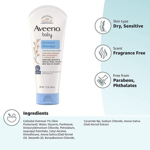 Kids Skincare Baby Eczema Therapy Moisturizing Cream, Relieves Dry, Itchy, 141g - Picture 9 of 10