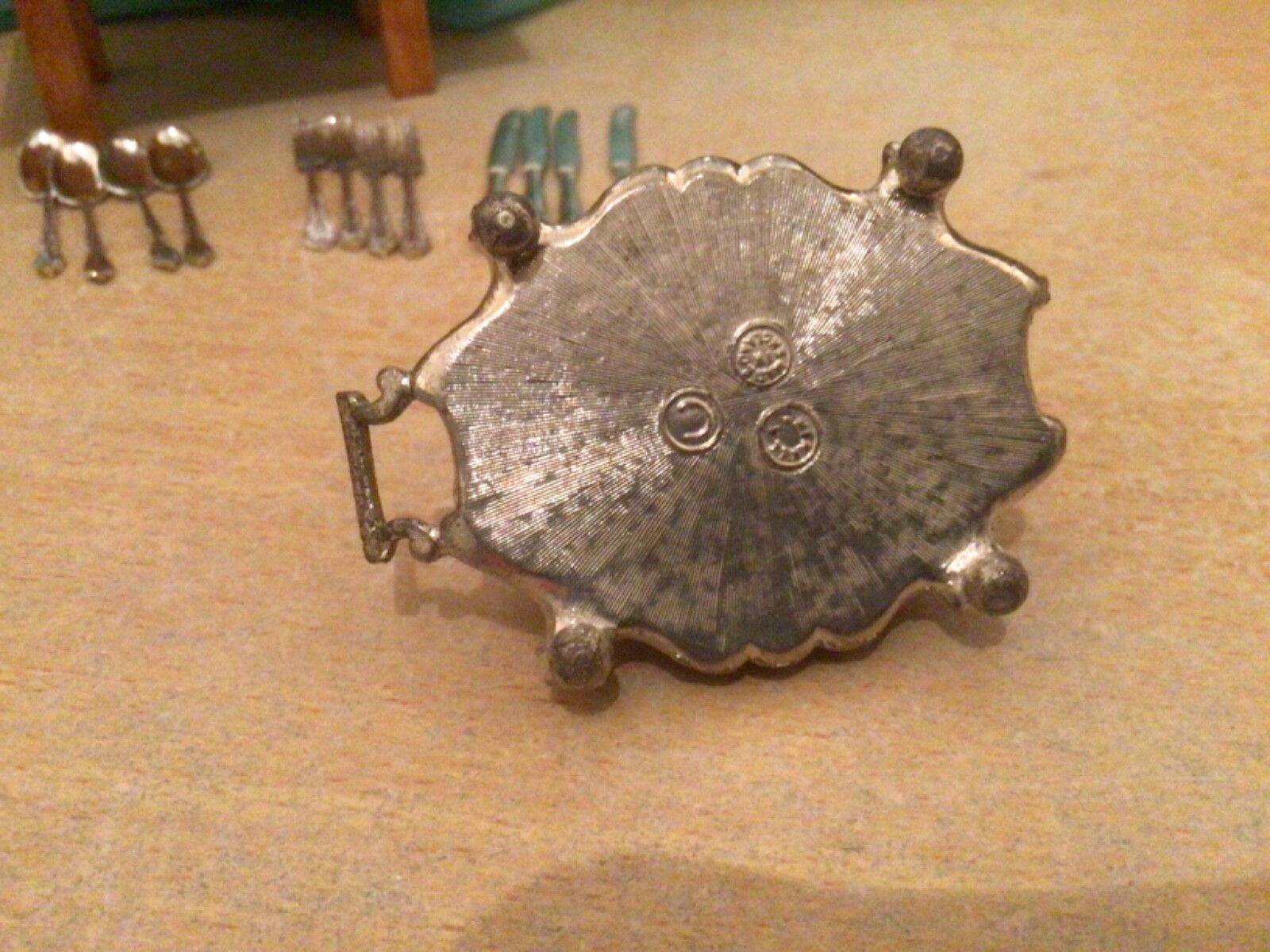 Mixed lot Dolls House kitchen furniture + accessories tables, chest