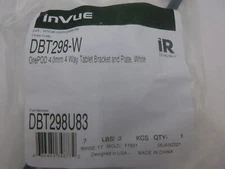 Invue DBT298-W 4.0mm 4 Way Tablet Bracket and Plate White