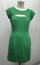 Anthropologie Maeve Womens Dress Green Cut Out Jacquard Short Sleeve Small S