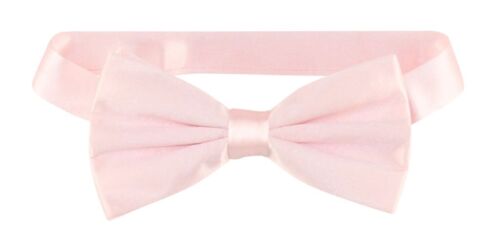 100% SILK BOWTIE Solid PINK Color Mens Bow Tie for Tuxedo or Suit - Foto 1 di 2