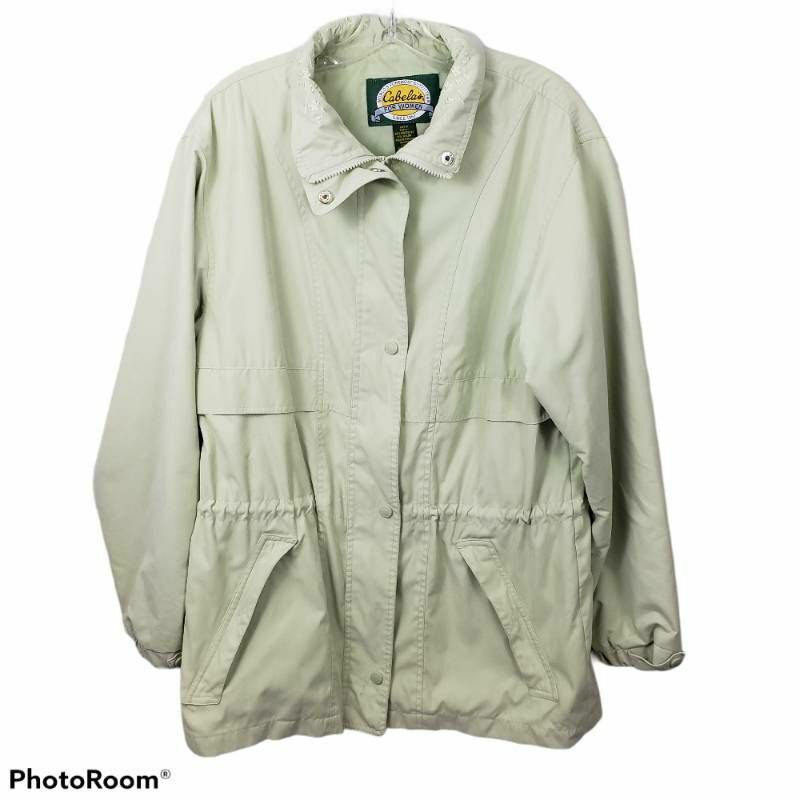 【CaBelas】　ジップアップ　Green Cabelas Womens Jacket Coat green Zip Up Lined Collar Snap