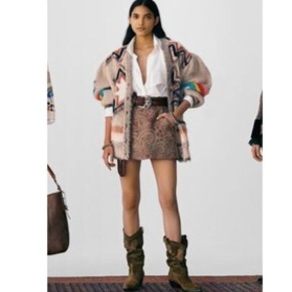 Silk Blazer Mixed Print Patchwork Button Up Jacke… - image 11