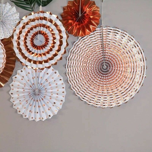 Paper Fan SET Wedding Birthday Party Home Baby Shower Retro Photo Prop Decor - Picture 70 of 94
