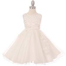 IVORY Size 10 Flower Girl Dress Bridesmaid Recital Birthday Wedding Graduation