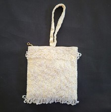 Vintage Beaded Sequins Clutch Purse Evening Handbag - Made in Hong Kong