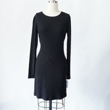 Reformation Cut Out Knit Dress Black L bodycon sexy party clubbing long sleeve
