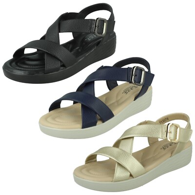 Damen Eaze Niedriger Keil Cross Strap Sandale - F1R2078