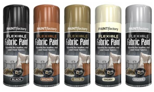 Flexible Fabric Spray Paint for Fabrics Leather Vinyl Gold Silver Black Brown - Picture 1 of 6