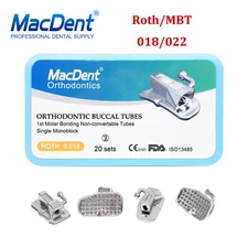20sets MacDent Dental Orthodontic Buccal Tubes 1st/2nd Molar Roth/MBT 018/022