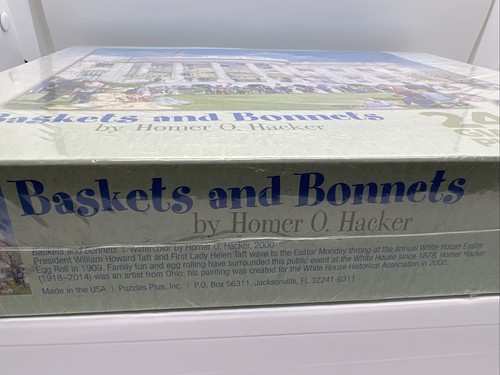 Baskets and Bonnets 24 Piece Puzzle by Homer O. Hacker 17" X 22" White House NEW - Picture 2 of 3