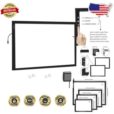 A1 LED Artist Tracing Light Box, Super Bright 6000 Lux, Adjustable Pad