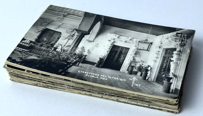 Rare Lot of 33 Antique B&W Photo Postcards from Mexico Scenes Early 1900's