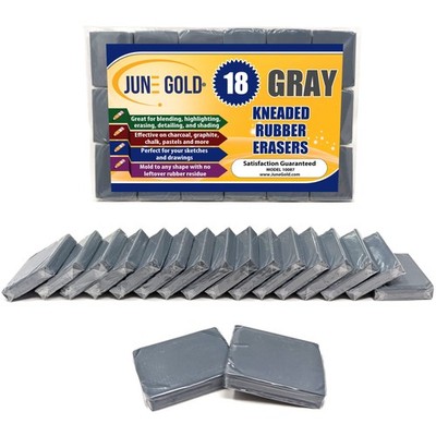 June Gold 18 Gray Kneaded Erasers, Blend, Shade, Smooth, Medium,