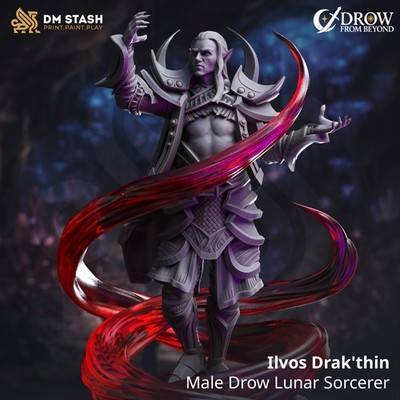 Ilvos Drak_thin - Male Drow Lunar Sorcerer  